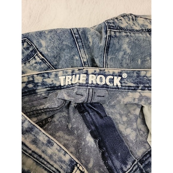 True Rock Jeans Mens 36 Blue Stonewashed Distressed Grunge Measures 38x32 Moto - Picture 5 of 8